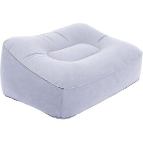 وسادة مسند للقدمين أثناء السفر، وسادة متدفقة ناعمة، وسادة استرخاء للرحلات الجوية مع مضخة هواء للمكتب، والاسترخاء في المنزل، والتخييم والسفر (رمادي) in Kuwait