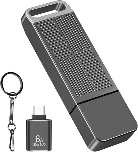 EASTBULL 32GB FAT32 USB 3.0 Flash Drive with a USB C Adapter and Keychain, Fast-Speed Thumb Drive Metal Pen Drive 32 G Memory Stick for Storage and Backup (Grey, with USB C 3.0 Adapter, Keychain) in Kuwait