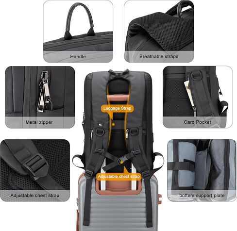 حقيبة ظهر للكمبيوتر المحمول قابلة للتوسيع من Tzowla Business للرجال المحترفين، حقائب ظهر رفيعة مقاومة للماء للسفر/العمل/المكتب/الكلية مع منفذ شحن USB/النوع C، حقيبة خفيفة الوزن تناسب دفتر 17.3 بوصة (أزرق) in Kuwait