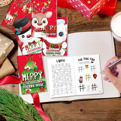 Tenceur 56 Pcs Mini Christmas Coloring Books for Party Favors, Bulk Xmas DIY Art Drawing Book Set for Stocking Goodie Bags Stuffer, Christmas Party Supplies Gifts Activities in Saudi Arabia