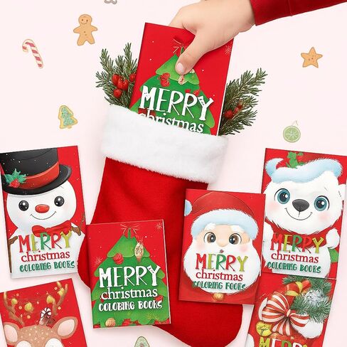 Tenceur 56 Pcs Mini Christmas Coloring Books for Party Favors, Bulk Xmas DIY Art Drawing Book Set for Stocking Goodie Bags Stuffer, Christmas Party Supplies Gifts Activities in Saudi Arabia