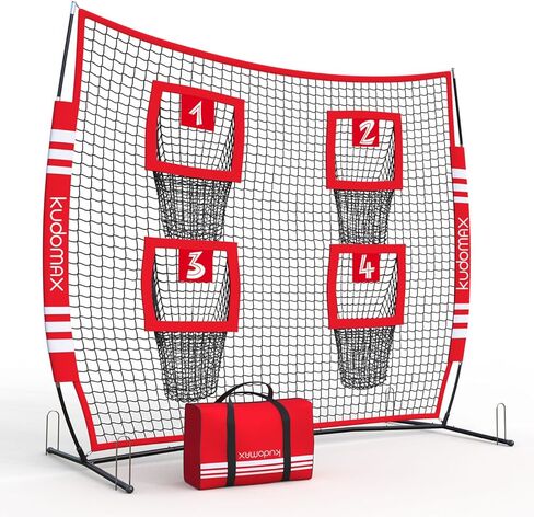 شبكة رمي كرة القدم مقاس 6 × 6 أقدام مع 4 جيوب، تعمل على تحسين الدقة والقوة، وتتميز معدات تدريب لاعب الوسط بقاعدة ثابتة وأرجل مقوسة غير قابلة للانزلاق بغطاء مطاطي سميك in Kuwait