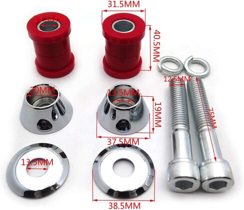 HTTMT- US-TGHD-HAD021-I-RD2- البطانات الناهضة لمقود المقود من البولي يوريثين البلاستيك الحراري مع مسمار صعود 1/2 بوصة - 13 متوافق مع Harley Big Twin 84-19 in Kuwait