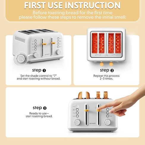 BUYDEEM DT620 2-Slice Toaster, 7 Shade Settings, 1.5" Wide Slots, Silver | For Toast, Bagel & English Muffin, 6 Toasting Functions, Retro, Stainless Steel, High Lift Lever in Kuwait