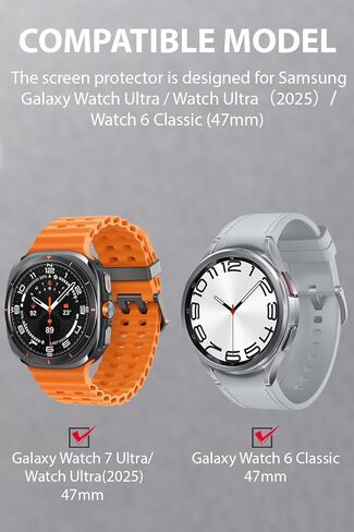 4 عبوات مصممة لساعة Samsung Galaxy Watch Ultra 47mm/Watch 6 Classic 47mm واقي شاشة، 47mm مضاد للخدش واقي شاشة من الزجاج المقوى لساعة Galaxy Watch Ultra/6 Classic، خالٍ من الفقاعات in Kuwait