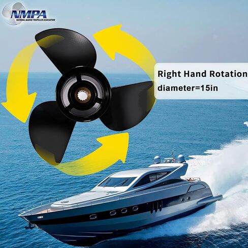 VIF OEM Upgrade14x19-K مروحة القارب الألومنيوم لياماها 150hp 175hp 200hp 220hp 225hp 250hp 300hp F150 F175 F200 F225 محركات خارجية، 15 سن، 6G5-45945-01-98، Rh in Kuwait