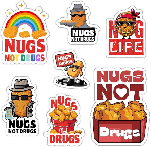 ملصق Nugs Not Drugs من الفينيل ملصقات مضحكة مقاومة للماء لأجهزة الكمبيوتر المحمول، والسيارة الجمالية، وزجاجات المياه، وممتص الصدمات، والكمبيوتر، والهاتف، وسجلات القصاصات، وملصق مقاس 6 بوصات in Saudi Arabia