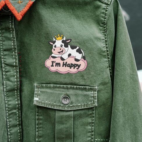41Pcs Dairy Cow Water Soluble Hand Sewing Stabilizers, 8.3"x11.7" Cute Farm Animal Embroidery Pattern Stabilizer, 4 Sheets Cow Stick and Stitch Embroidery Paper Sticker in Saudi Arabia