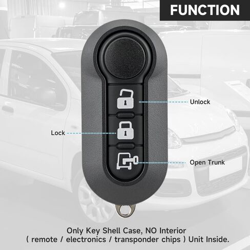 Key Fob Cover Shell Case Replacement 3 Buttons Key Fob Remote Control Shell Case - Compatible for Ram ProMaster 1500 2500 3500 2015-2019 for Fiat 500L Panda 2012-2016 for Fiat Bravo Ducato 2010-2016 in Saudi Arabia