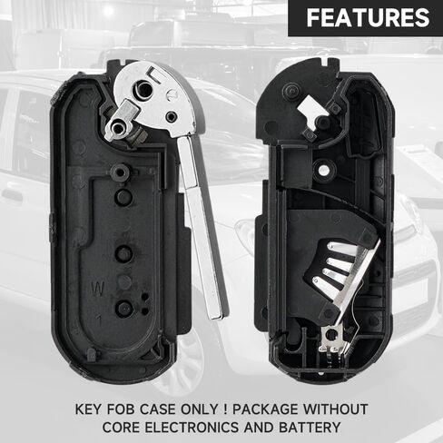Key Fob Cover Shell Case Replacement 3 Buttons Key Fob Remote Control Shell Case - Compatible for Ram ProMaster 1500 2500 3500 2015-2019 for Fiat 500L Panda 2012-2016 for Fiat Bravo Ducato 2010-2016 in Saudi Arabia