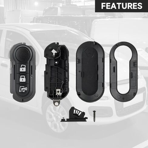 Key Fob Cover Shell Case Replacement 3 Buttons Key Fob Remote Control Shell Case - Compatible for Ram ProMaster 1500 2500 3500 2015-2019 for Fiat 500L Panda 2012-2016 for Fiat Bravo Ducato 2010-2016 in Saudi Arabia