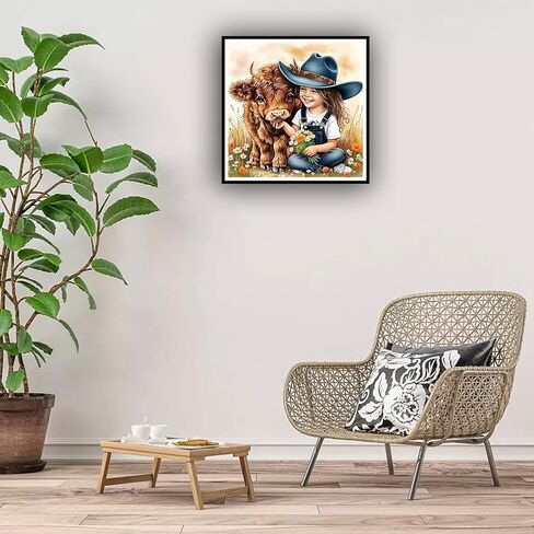 هيل froeistung بقرة الماس الفن مجموعات الرسم للبالغين، زهرة الماس مجموعات الفن للمبتدئين، 5D DIY العشب جولة الحفر الكامل الماس النقاط جوهرة الفن الحرفية لديكور المنزل هدية 12x12 بوصة، الحيوان in Saudi Arabia