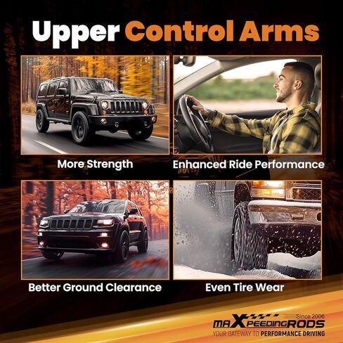 maxpeedingrods لأذرع التحكم العلوية الأمامية للرفع 1-4 بوصة لسيارة Jeep Grand Cherokee WK Commander XK 2005-2010، أذرع التحكم في التعليق القابلة للتعديل in Saudi Arabia