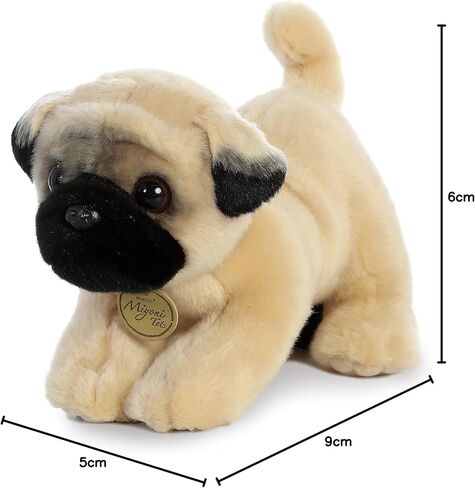 Aurora® Adorable Miyoni® Tots Pug Pup Stuffed Animal - Lifelike Details Make a Cherished Companion - Perfect for Decorating Bedrooms or Classrooms - Brown 9 Inches in Saudi Arabia