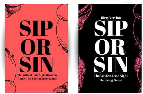 Sip Or Sin Bundle - Freaky Couples Game Couple Drinking Game for Romantic Date Night, Anniversary Valentine's Day Gift. 224 Spicy Dares & Questions for Your Partner. Card Game for Couple in Saudi Arabia