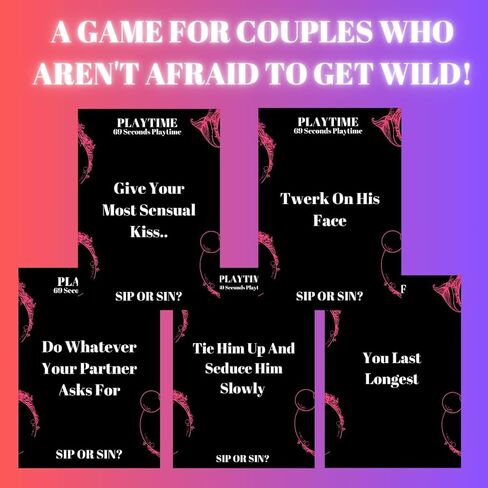 Sip Or Sin Bundle - Freaky Couples Game Couple Drinking Game for Romantic Date Night, Anniversary Valentine's Day Gift. 224 Spicy Dares & Questions for Your Partner. Card Game for Couple in Saudi Arabia