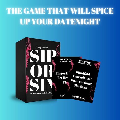 Sip Or Sin Bundle - Freaky Couples Game Couple Drinking Game for Romantic Date Night, Anniversary Valentine's Day Gift. 224 Spicy Dares & Questions for Your Partner. Card Game for Couple in Saudi Arabia