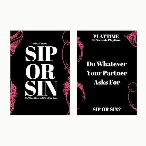 Sip Or Sin Bundle - Freaky Couples Game Couple Drinking Game for Romantic Date Night, Anniversary Valentine's Day Gift. 224 Spicy Dares & Questions for Your Partner. Card Game for Couple in Saudi Arabia