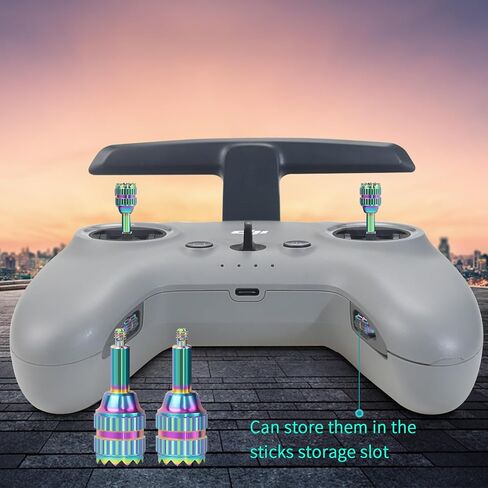 زوجان من عصي الفرح لجهاز التحكم عن بعد DJI FPV 2/3، Avata 2، Neo، RC Pro، عصا التحكم المعدنية عصا الروك عصا الإبهام ملحقات استبدال الطائرة بدون طيار in Saudi Arabia