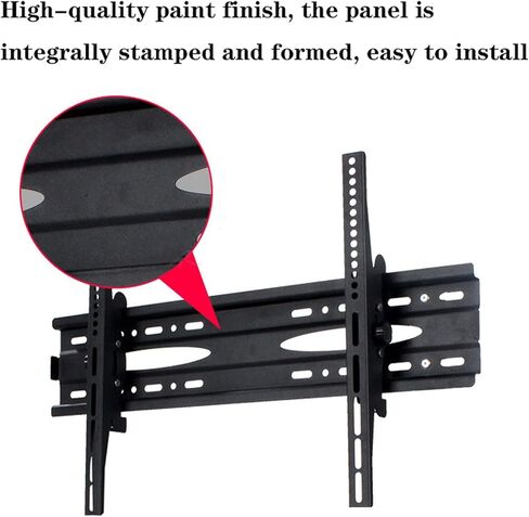 Universal TV Monitor Holder for 37"-75" LCD TVs - Adjustable Height and Tilt, Punch-Free Desktop Base, Durable Steel Stand - Black in Saudi Arabia