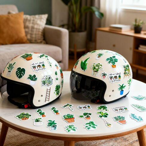 50Pcs Vibrant Green Plants Stickers, Perfect for Laptops, Water Bottles, Scrapbooks DIY Projects Plant Lover Gifts in Saudi Arabia