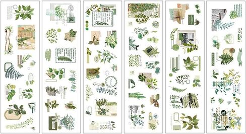 Vintage Floral Green Plants Stickers Aesthetic Scrapbook Kit for Scrapbooking Aesthetic Sticker Book for Journaling in Saudi Arabia