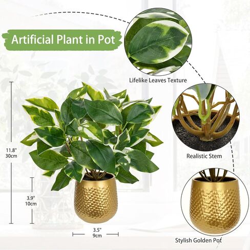 نباتات اصطناعية داخلية نباتات وهمية صغيرة في أوعية فو Pothos N 'Joy نبات محفوظ بوعاء نباتات داخلية وهمية مع أوعية سوداء للحمام وغرفة المعيشة وأرفف مكتب المكتب in Saudi Arabia