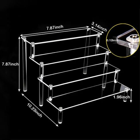 3 Tier Acrylic Display Riser, Clear Perfume Organizer Stand, Cupcake Stand Holder, Dessert Table Display Shelf, Skin Care Organizer for Decoration and Organization in Saudi Arabia