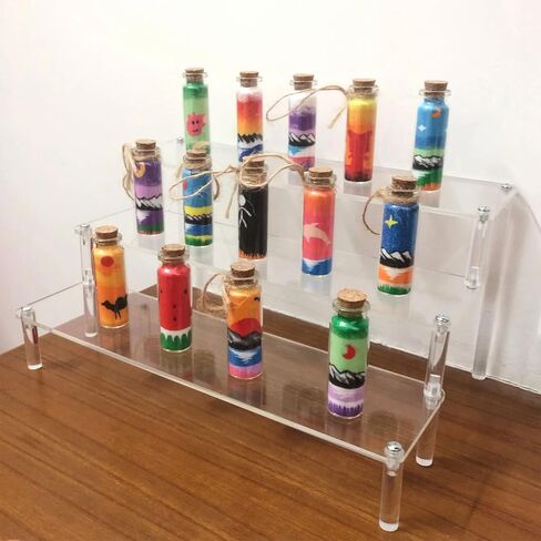 حامل عرض أكريليك بثلاث طبقات، حامل منظم العطور الشفاف، حامل حامل الكب كيك، رف عرض طاولة الحلوى، منظم العناية بالبشرة للديكور والتنظيم in Kuwait