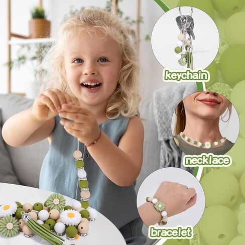 Kaloolon 79PCS Silicone Focal Beads Bulk, Flowers Shaped, Colorful Beads, Tassels for DIY Crafting, Bracelets, Keychains, Pens, Ideal for Adult Creativity Projects (Pink) in Saudi Arabia