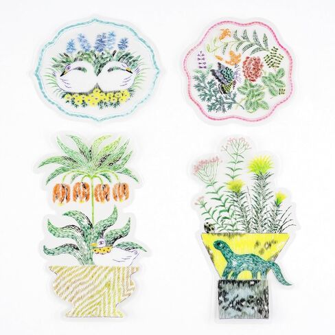 ほぼ日 Hobonichi Techo Accessories – iyo okumi: Transparent Embroidery Sticker Set - My Garden in Saudi Arabia