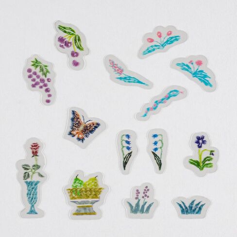 ほぼ日 Hobonichi Techo Accessories – iyo okumi: Transparent Embroidery Sticker Set - My Garden in Saudi Arabia