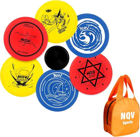 Disc Golf Set for Beginners, 18 Disc Golf Discs with 9 Types of Pictures, 6 Drivers 6 Putters 6 Mid Ranges, Play Outdoor Indoor Backyard for 3 Plus People Family in Saudi Arabia