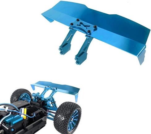MJX 1/16 16207 H16PL RC ترقية أجزاء السيارة تعديل الملحقات المعدنية الجناح الخلفي الجمعية (الأزرق) in Kuwait