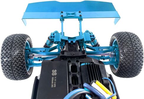MJX 1/16 16207 H16PL RC ترقية أجزاء السيارة تعديل الملحقات المعدنية الجناح الخلفي الجمعية (الأزرق) in Kuwait