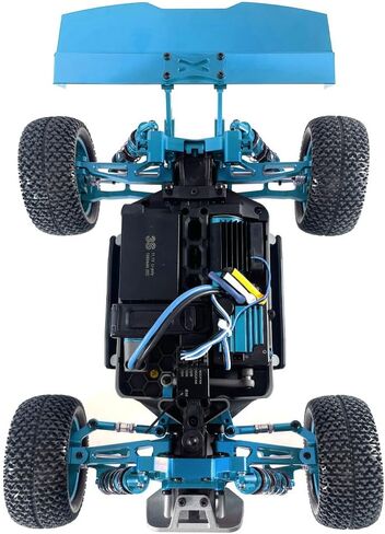 MJX 1/16 16207 H16PL RC ترقية أجزاء السيارة تعديل الملحقات المعدنية الجناح الخلفي الجمعية (الأزرق) in Kuwait