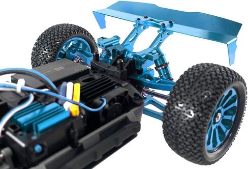 MJX 1/16 16207 H16PL RC ترقية أجزاء السيارة تعديل الملحقات المعدنية الجناح الخلفي الجمعية (الأزرق) in Kuwait
