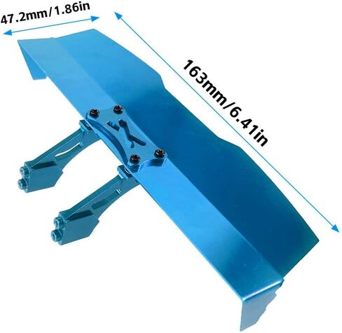 MJX 1/16 16207 H16PL RC ترقية أجزاء السيارة تعديل الملحقات المعدنية الجناح الخلفي الجمعية (الأزرق) in Kuwait