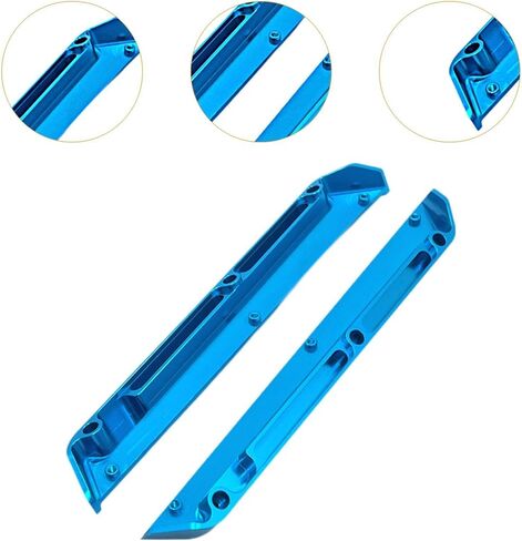 2X 1:12 RC Car Chassis Mud Guards Aluminum Alloy DIY Easy to Install Replace Parts Side Trails Bar for Wltoys 124019 124017, Blue in Saudi Arabia