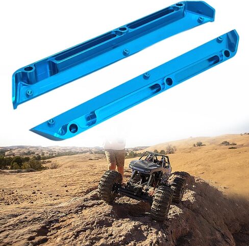 2X 1:12 RC Car Chassis Mud Guards Aluminum Alloy DIY Easy to Install Replace Parts Side Trails Bar for Wltoys 124019 124017, Blue in Saudi Arabia