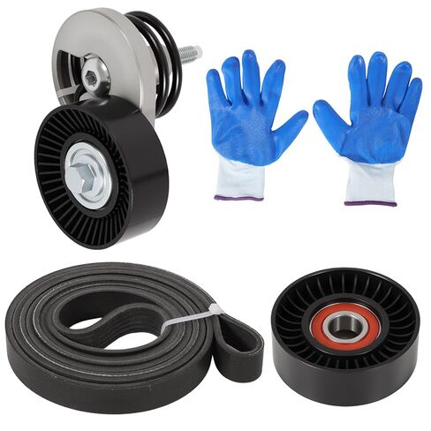 Serpentine Drive Belt Kit w/Tensioner & Idler Pulley Fit for F-150 F-250 F-350 Bronco 1993-1996 V8 5.0L in Saudi Arabia