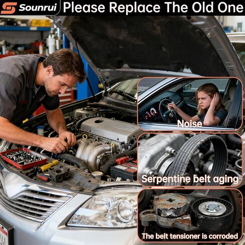 طقم حزام سيربنتين مع شداد وبكرة وسيطة - لسيارة Toyota Camry 2013-2017 2.5L، Toyota RAV4 2009-2018 & Scion tC 2011-2016 - مراجع OEM 166200V020 / 1662036010/39106 in Kuwait