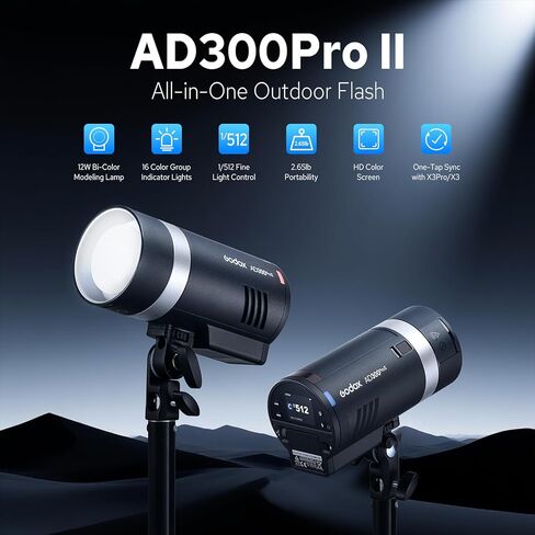 Godox AD600BM Outdoor Flash Strobe Light, 600Ws Bowens Mount Flash Monolight, 2.4G Wireless X System, GN87 1/8000 HSS Portable Lamp, with Godox AD-R6 Standard Reflector, 80cmX80cm /32"X32"Softbox in Saudi Arabia