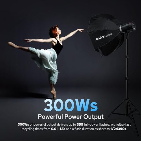Godox AD600BM Outdoor Flash Strobe Light, 600Ws Bowens Mount Flash Monolight, 2.4G Wireless X System, GN87 1/8000 HSS Portable Lamp, with Godox AD-R6 Standard Reflector, 80cmX80cm /32"X32"Softbox in Saudi Arabia
