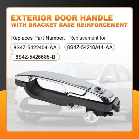 Exterior Door Handle Kit Front Left Driver Side Compatible with 2008-2011 Ford Focus with Bracket & Cap w/Keyhole Replacement for 8S4Z-5422404-AA 8S4Z-54218A14-AA 8S4Z-5426685-B (Black) in Saudi Arabia