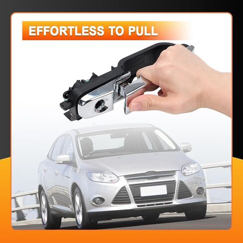 Exterior Door Handle Kit Front Left Driver Side Compatible with 2008-2011 Ford Focus with Bracket & Cap w/Keyhole Replacement for 8S4Z-5422404-AA 8S4Z-54218A14-AA 8S4Z-5426685-B (Black) in Saudi Arabia