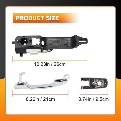 Exterior Door Handle Kit Front Left Driver Side Compatible with 2008-2011 Ford Focus with Bracket & Cap w/Keyhole Replacement for 8S4Z-5422404-AA 8S4Z-54218A14-AA 8S4Z-5426685-B (Black) in Saudi Arabia