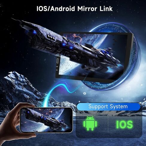 9 بوصة Apple Carplay Single Din تعمل باللمس ستيريو سيارة مع Android Auto، راديو السيارة Rimoody مع بلوتوث iOS/Android Mirror Link FM/AM راديو/TF/USB/AUX مدخل مشغل وسائط السيارة + كاميرا احتياطية in Saudi Arabia