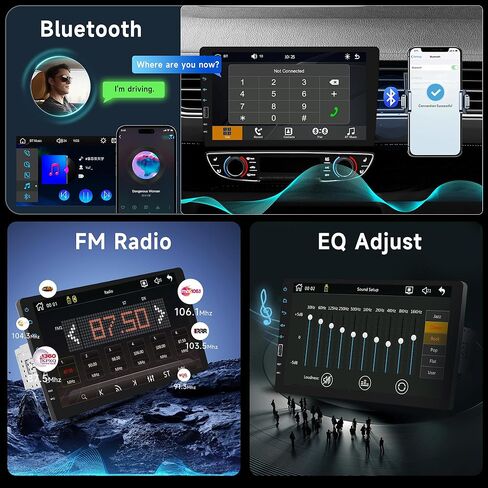 9 بوصة Apple Carplay Single Din تعمل باللمس ستيريو سيارة مع Android Auto، راديو السيارة Rimoody مع بلوتوث iOS/Android Mirror Link FM/AM راديو/TF/USB/AUX مدخل مشغل وسائط السيارة + كاميرا احتياطية in Saudi Arabia