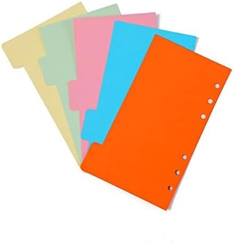 5 قطع/مجموعة A5 A6 صفحة فواصل فواصل الفهرس لدفاتر الملاحظات ذات الأوراق الفضفاضة والقرطاسية المرجعية واللوازم المكتبية المدرسية (أسود، A6) in Kuwait